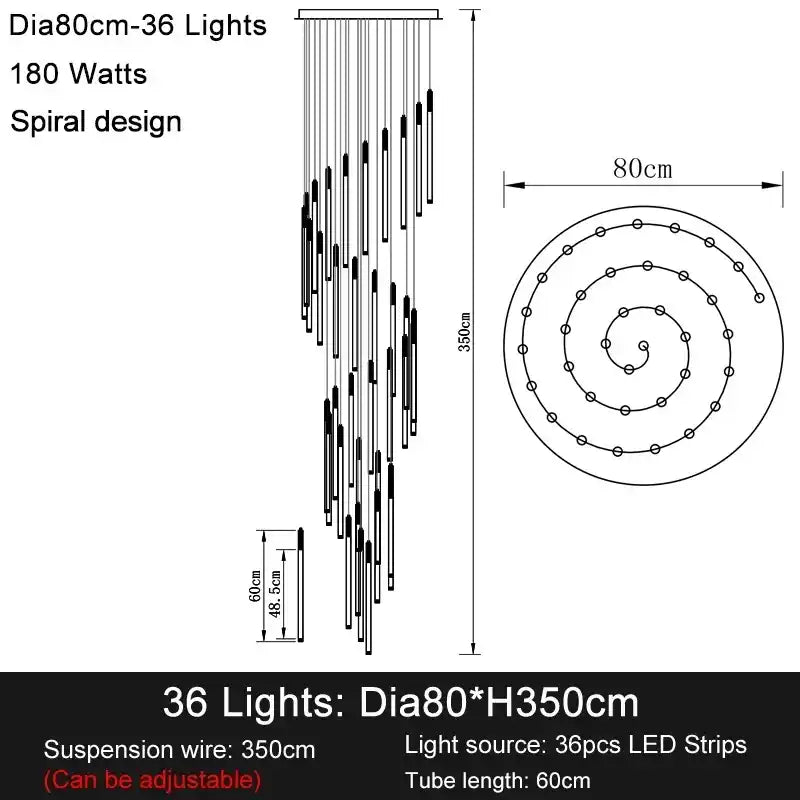 Zynella Apex: Grand Loft & Staircase LED Chandelier