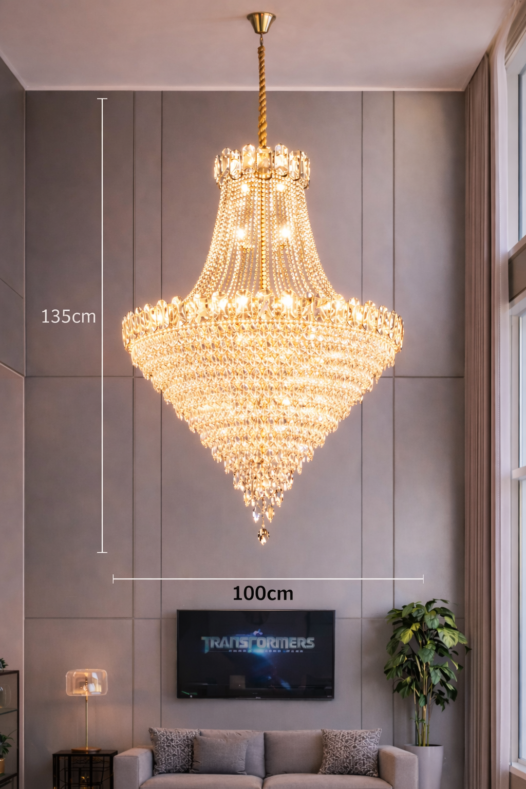 Mirova Modern Crystal Chandelier