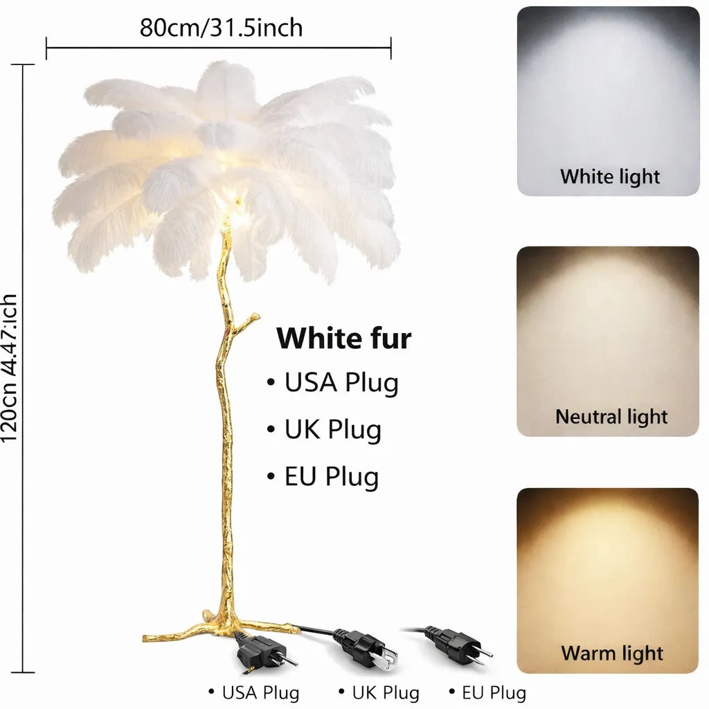 Faux Feather Classic Floor Lamp