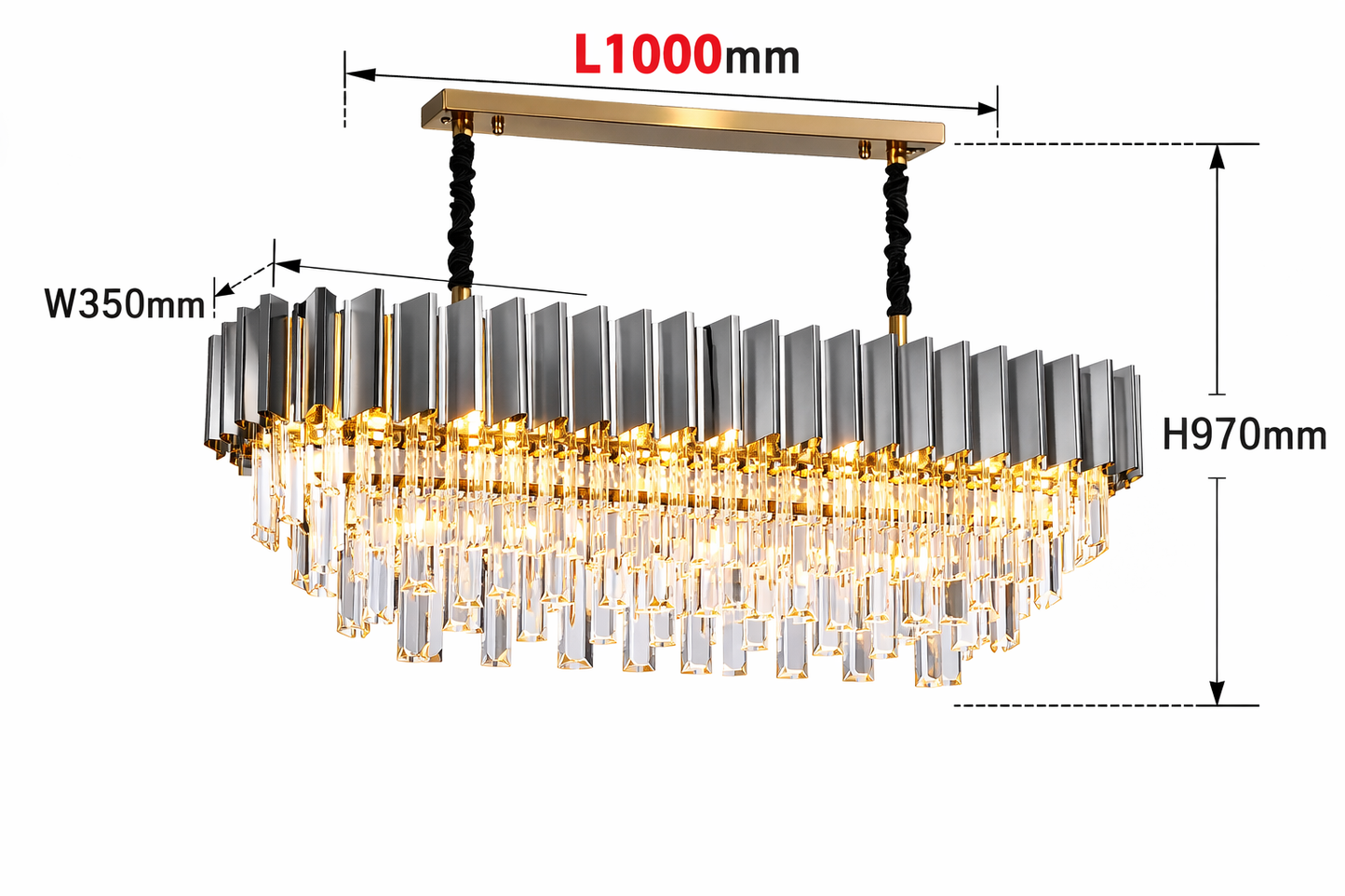 Cuban Grey Crystal Chandelier