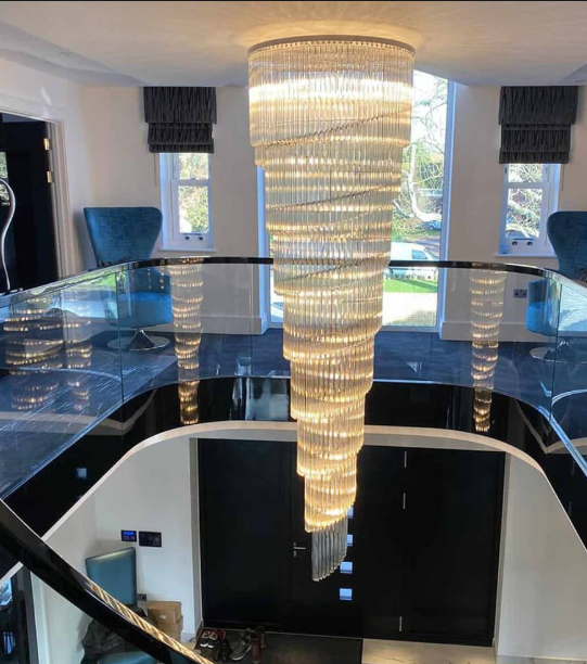 Zynella Crystal Spiral Staircase Ceiling Chandelier