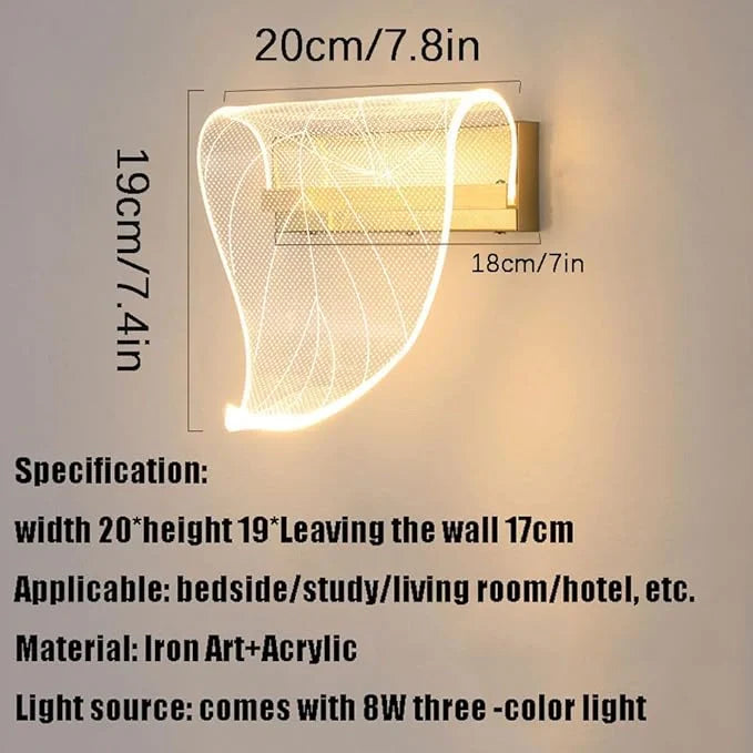 Modern gold wall sconce close up