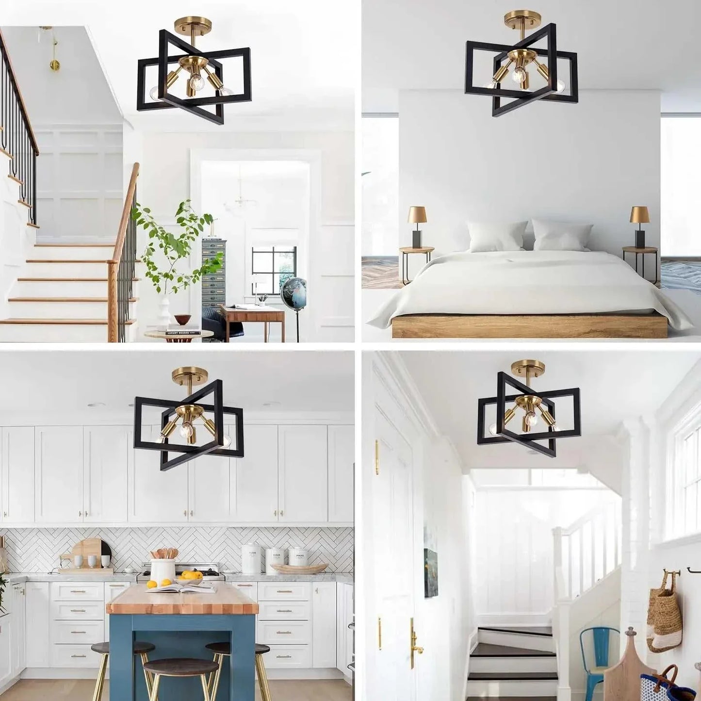 Alfie Candelabra Ceiling Light Modern Rustic Industrial Hanging Lamp - Zynella