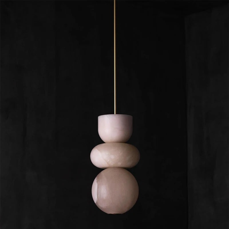 Enzo Marble Pendant Modern Bohemian Rattan Woven Pendant - Zynella