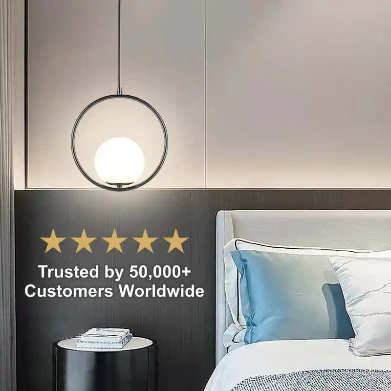 Zynella Stellar: Artistic Starry-Sky Glass Bedside Pendant
