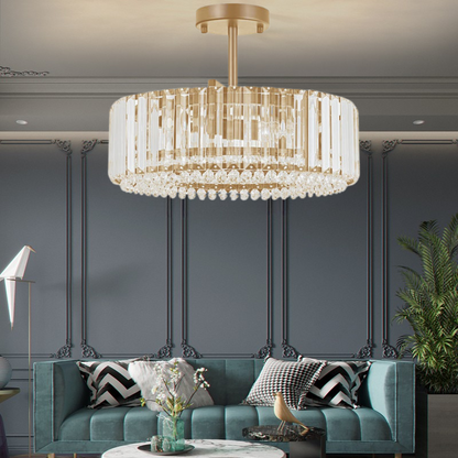 Glimmer Crystal Drum Chandelier