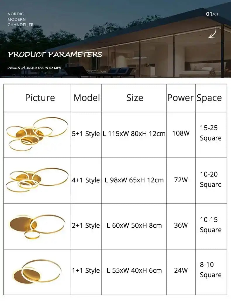 Zynella Halo: Smart Multi-Directional LED Chandelier