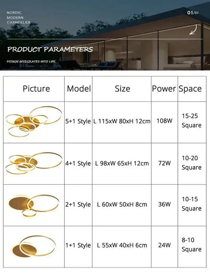 Zynella Halo: Smart Multi-Directional LED Chandelier