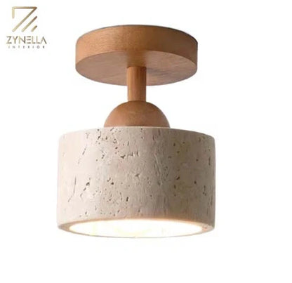 Ellipse Stone Travertine Modern Ceiling Lights