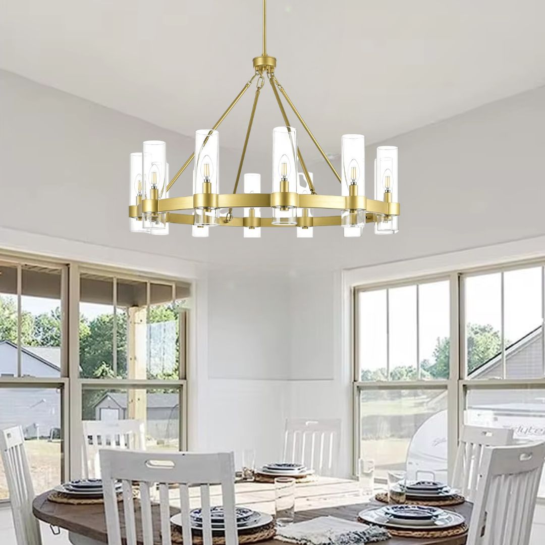 Esme Farmhouse Glass Chandelier Modern  Luxury Marble Base Table Lamp - Zynella
