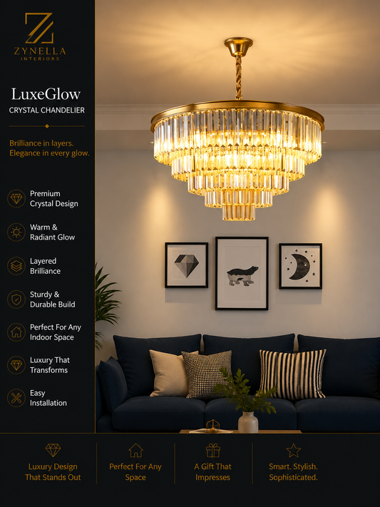 Quantum Ring Modern Opulent Chandelier ||  Zynella Interior