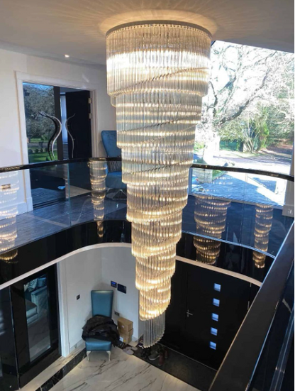 Zynella Crystal Spiral Staircase Ceiling Chandelier