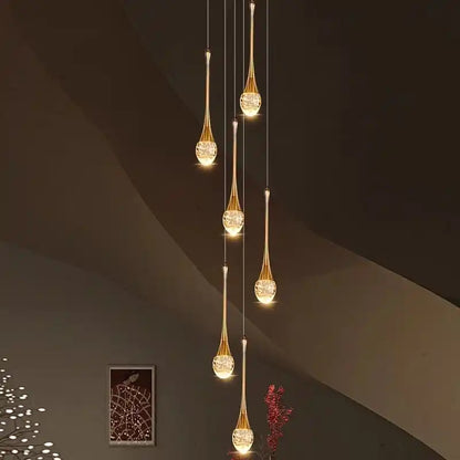 Zynella Cascade:Grand Crystal Staircase & Foyer Chandelier