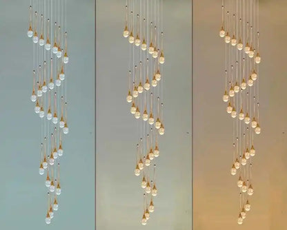Zynella Cascade:Grand Crystal Staircase & Foyer Chandelier