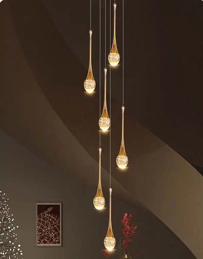 Zynella Cascade:Grand Crystal Staircase & Foyer Chandelier