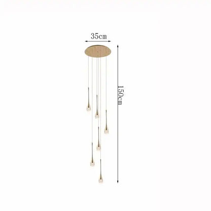 Zynella Cascade:Grand Crystal Staircase & Foyer Chandelier
