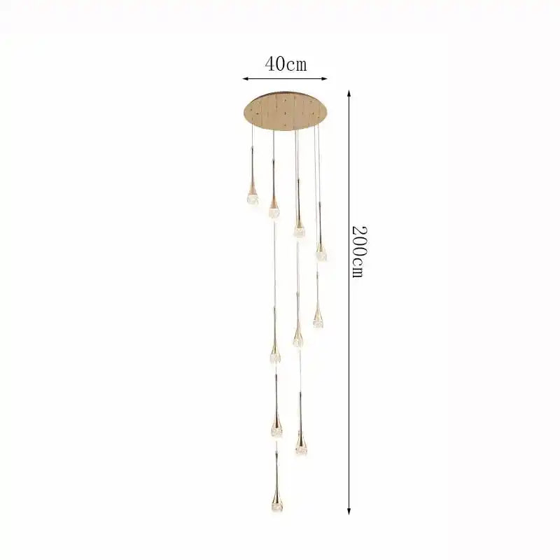 Zynella Cascade:Grand Crystal Staircase & Foyer Chandelier