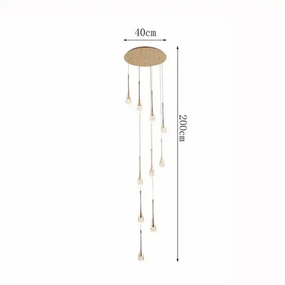 Zynella Cascade:Grand Crystal Staircase & Foyer Chandelier