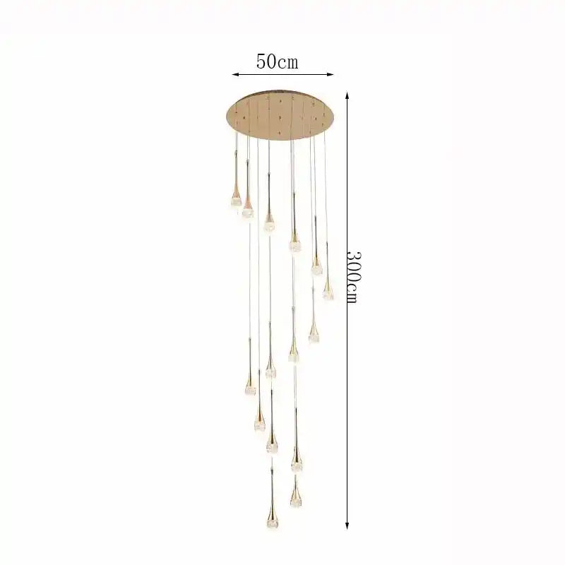 Zynella Cascade:Grand Crystal Staircase & Foyer Chandelier