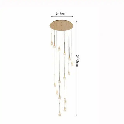Zynella Cascade:Grand Crystal Staircase & Foyer Chandelier