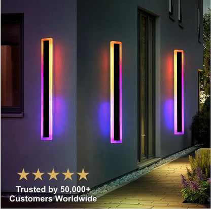 Zynella Chroma: Smart WiFi RGB Linear Outdoor Sconce (IP65 Waterproof)