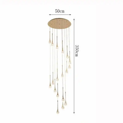 Zynella Cascade:Grand Crystal Staircase & Foyer Chandelier