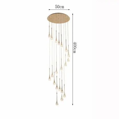 Zynella Cascade:Grand Crystal Staircase & Foyer Chandelier