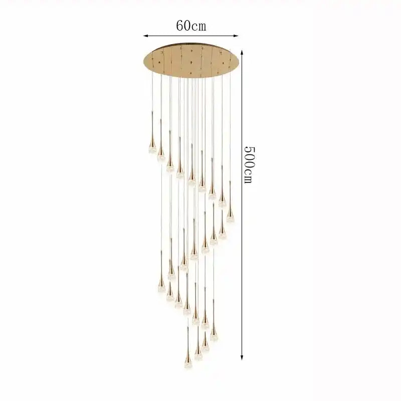 Zynella Cascade:Grand Crystal Staircase & Foyer Chandelier