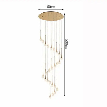 Zynella Cascade:Grand Crystal Staircase & Foyer Chandelier