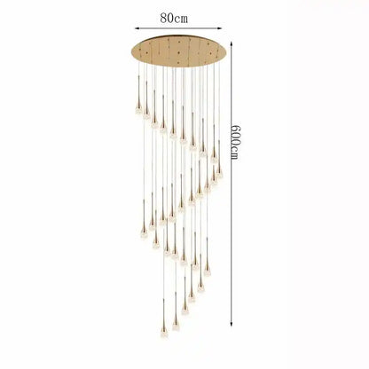 Zynella Cascade:Grand Crystal Staircase & Foyer Chandelier
