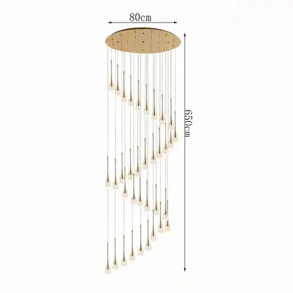 Zynella Cascade:Grand Crystal Staircase & Foyer Chandelier