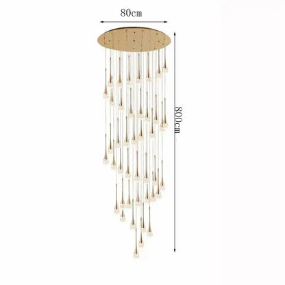 Zynella Cascade:Grand Crystal Staircase & Foyer Chandelier