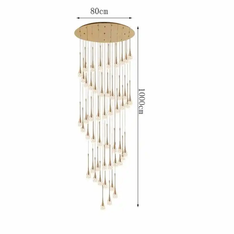 Zynella Cascade:Grand Crystal Staircase & Foyer Chandelier