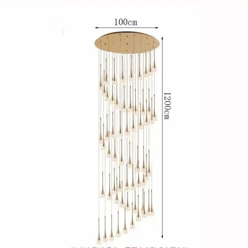 Zynella Cascade:Grand Crystal Staircase & Foyer Chandelier