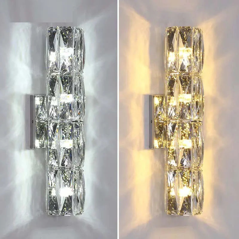 Chrome Radiance Crystal Wall Lamp