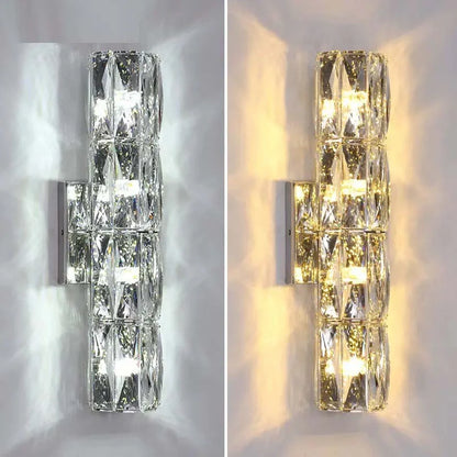 Chrome Radiance Crystal Wall Lamp