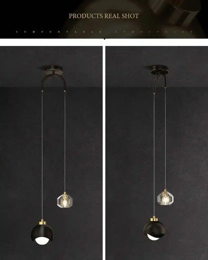 Zynella Gemini: Nordic Double-Head Crystal Pendant