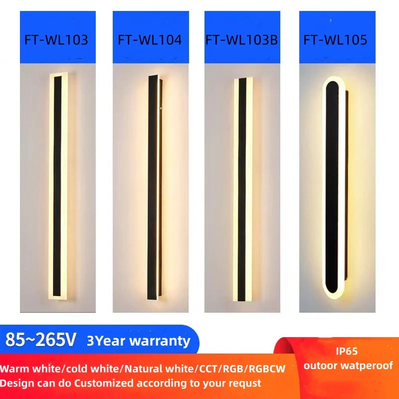 Zynella Chroma: Smart WiFi RGB Linear Outdoor Sconce (IP65 Waterproof)