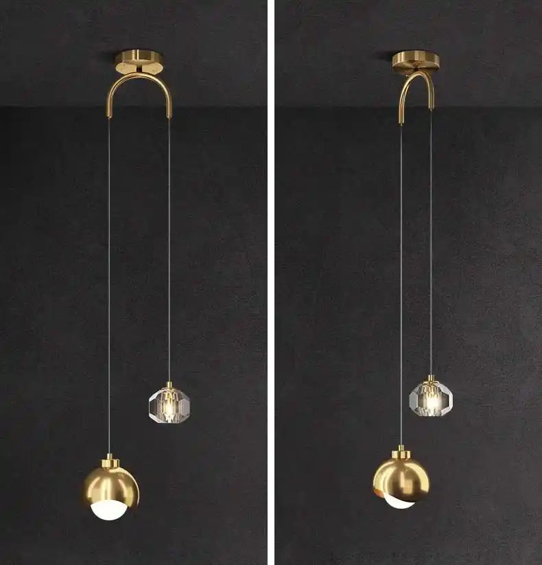 Zynella Gemini: Nordic Double-Head Crystal Pendant