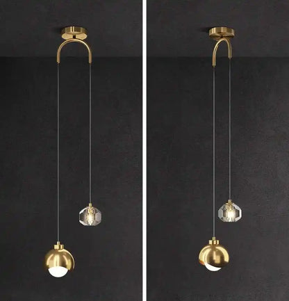 Zynella Gemini: Nordic Double-Head Crystal Pendant