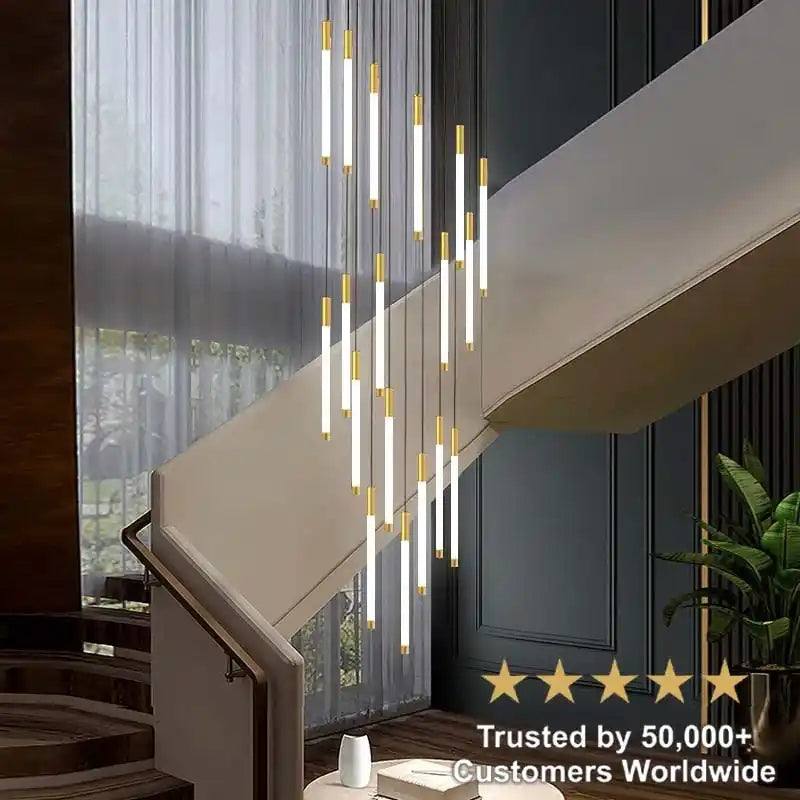 Zynella Apex: Grand Loft & Staircase LED Chandelier