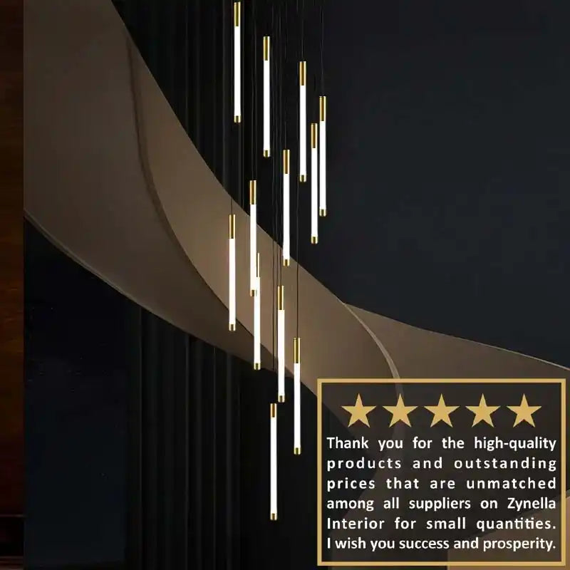 Zynella Apex: Grand Loft & Staircase LED Chandelier