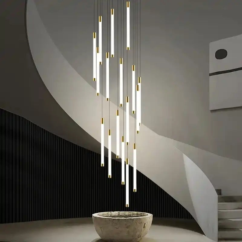 Zynella Apex: Grand Loft & Staircase LED Chandelier