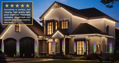 Zynella Chroma: Smart WiFi RGB Linear Outdoor Sconce (IP65 Waterproof)