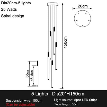 Zynella Apex: Grand Loft & Staircase LED Chandelier