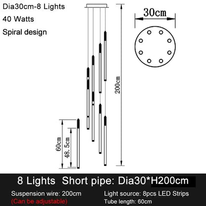 Zynella Apex: Grand Loft & Staircase LED Chandelier