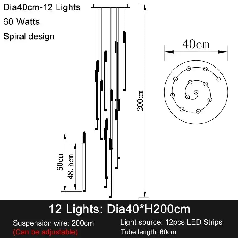 Zynella Apex: Grand Loft & Staircase LED Chandelier