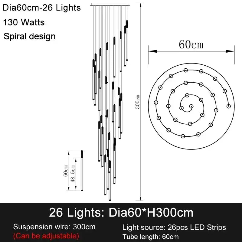 Zynella Apex: Grand Loft & Staircase LED Chandelier