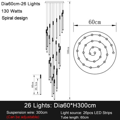 Zynella Apex: Grand Loft & Staircase LED Chandelier