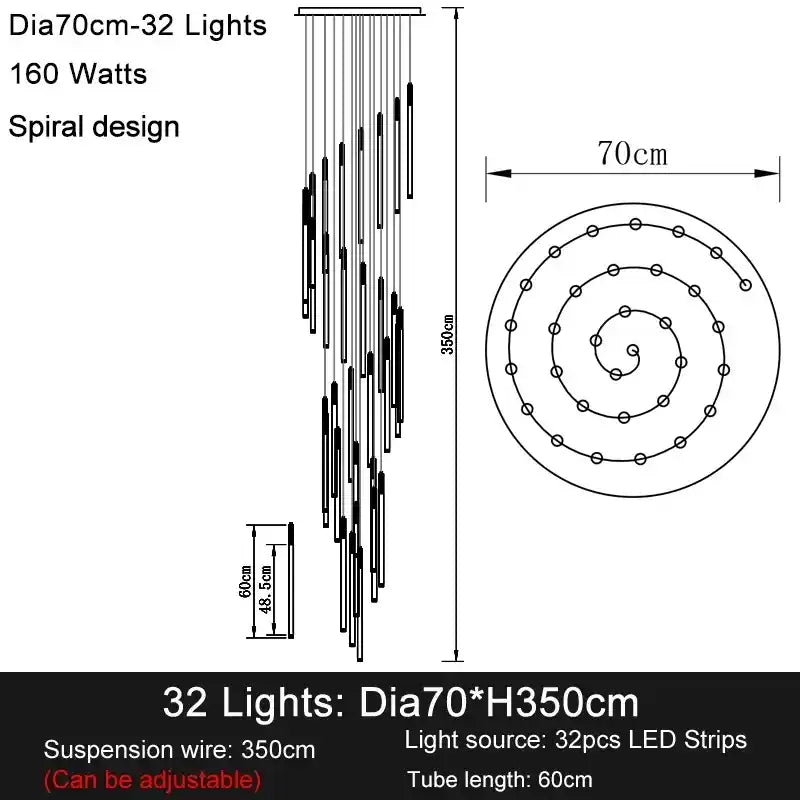 Zynella Apex: Grand Loft & Staircase LED Chandelier